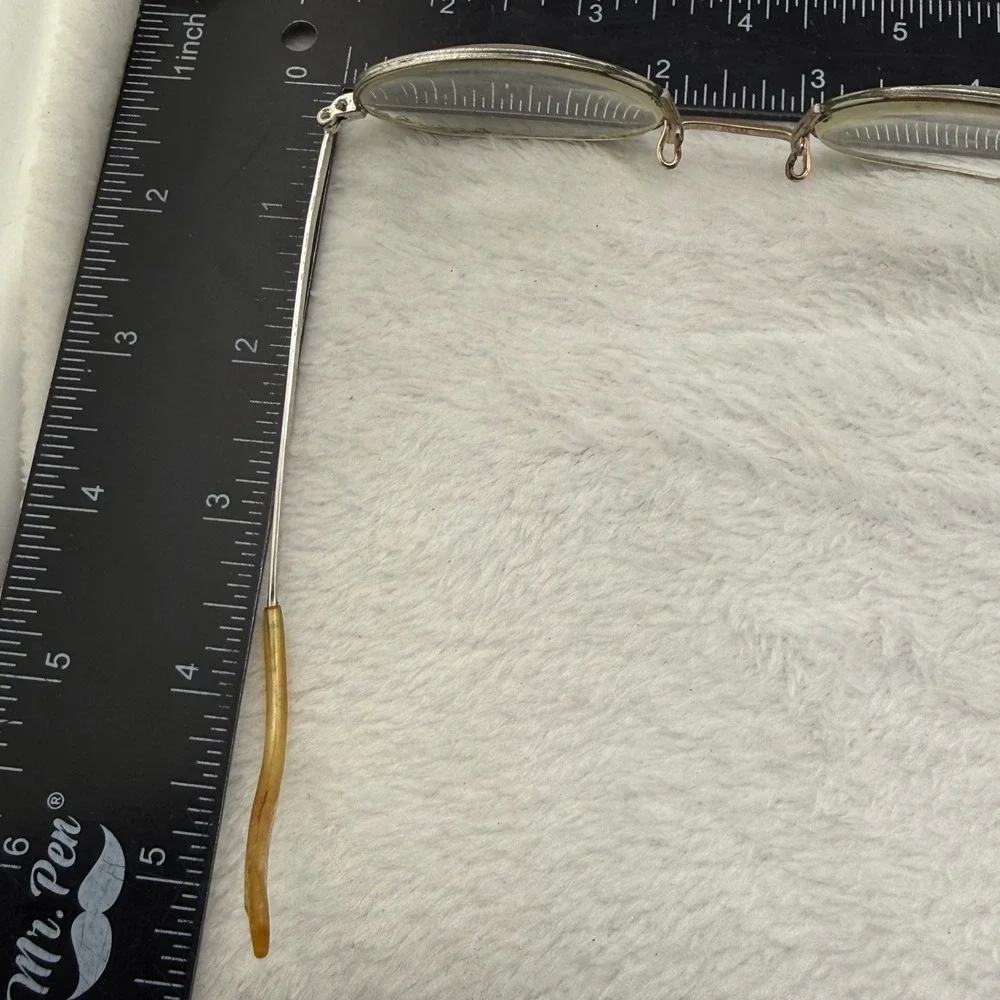 Vintage Eyeglasses Silver Tone Floral Engraved Oval Frame USA